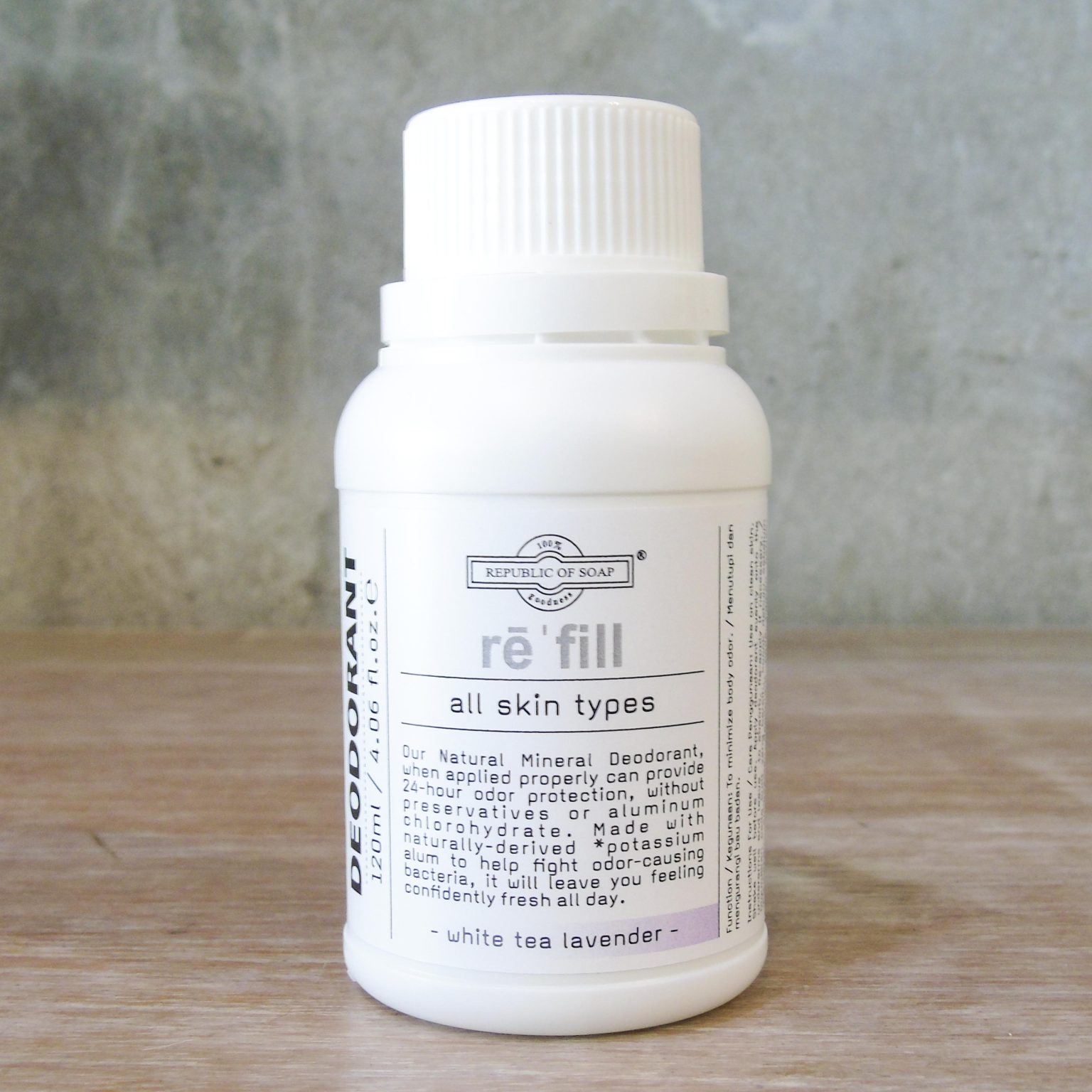 120ml REFILL for Natural Deodorant Roll On - Non - staining - no paraben - Republic of Soap