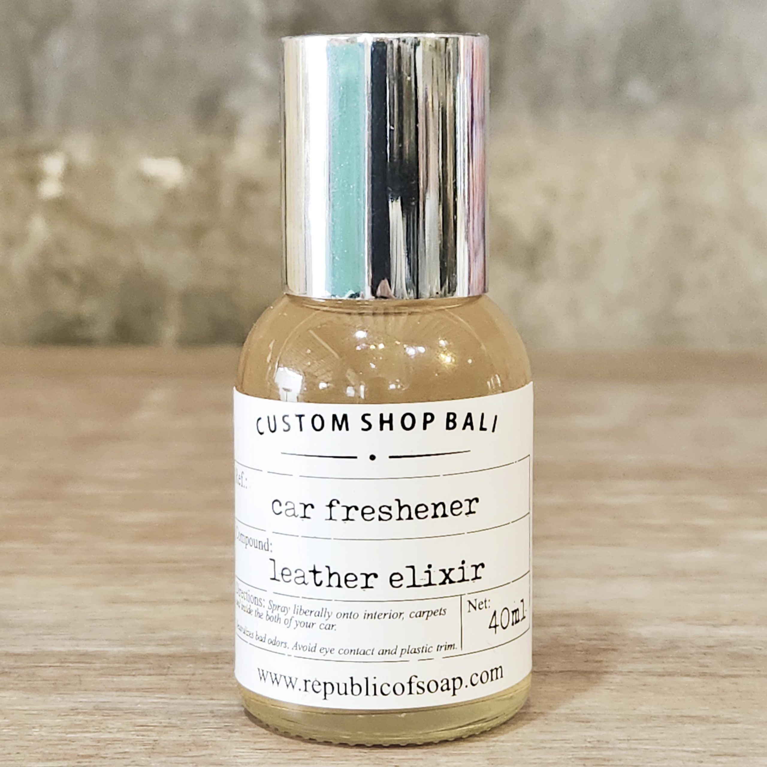 Pengharum Mobil, Parfum Mobil, Car Air Freshener Spray- Leather Elixir