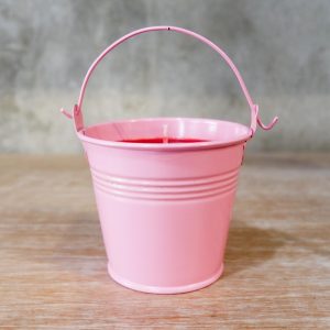 160g Candle in a Tin Bucket - Pink - Fruity Scent
