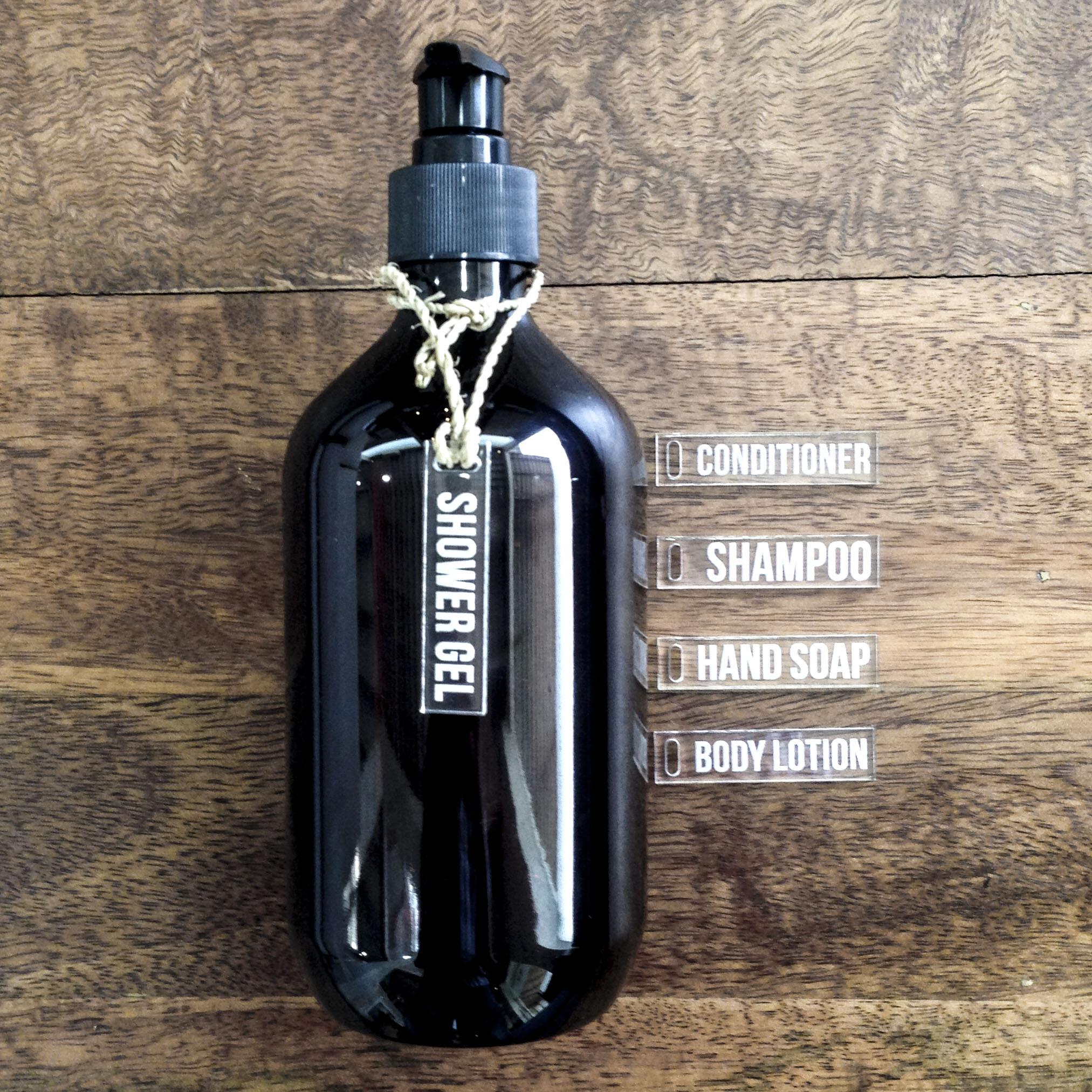 ACRYLIC TAG / Label for Shampoo, Conditioner, Hand Soap, Body Lotion