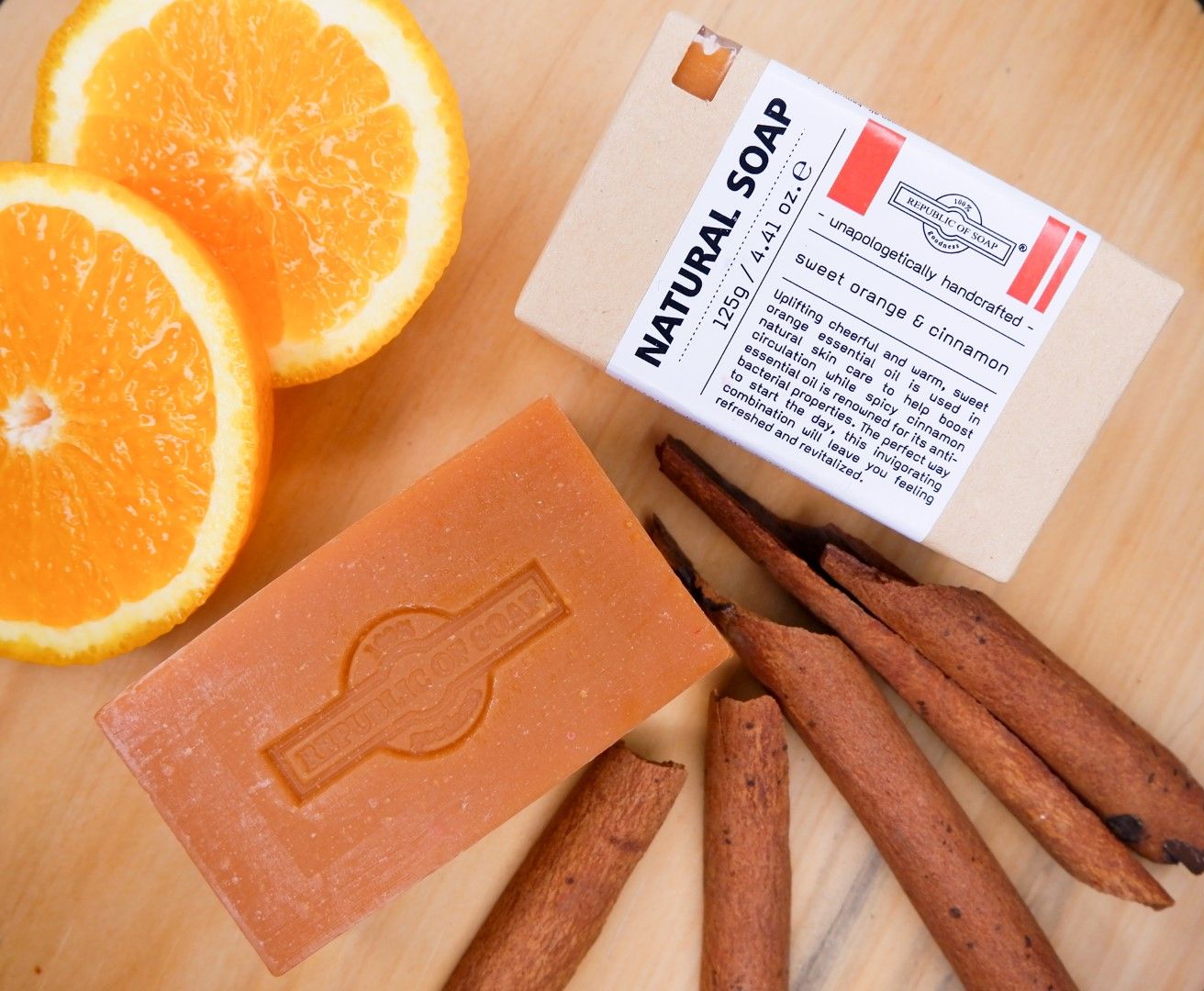 Natural Soap Bar - Sweet Orange & Cinnamon - Republic of Soap