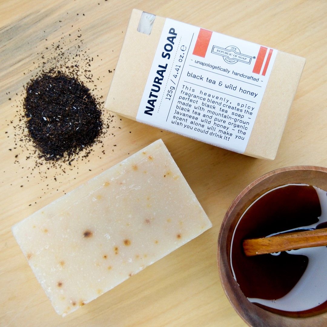 Natural Soap Bar - Black Tea & Wild Honey - Republic of Soap