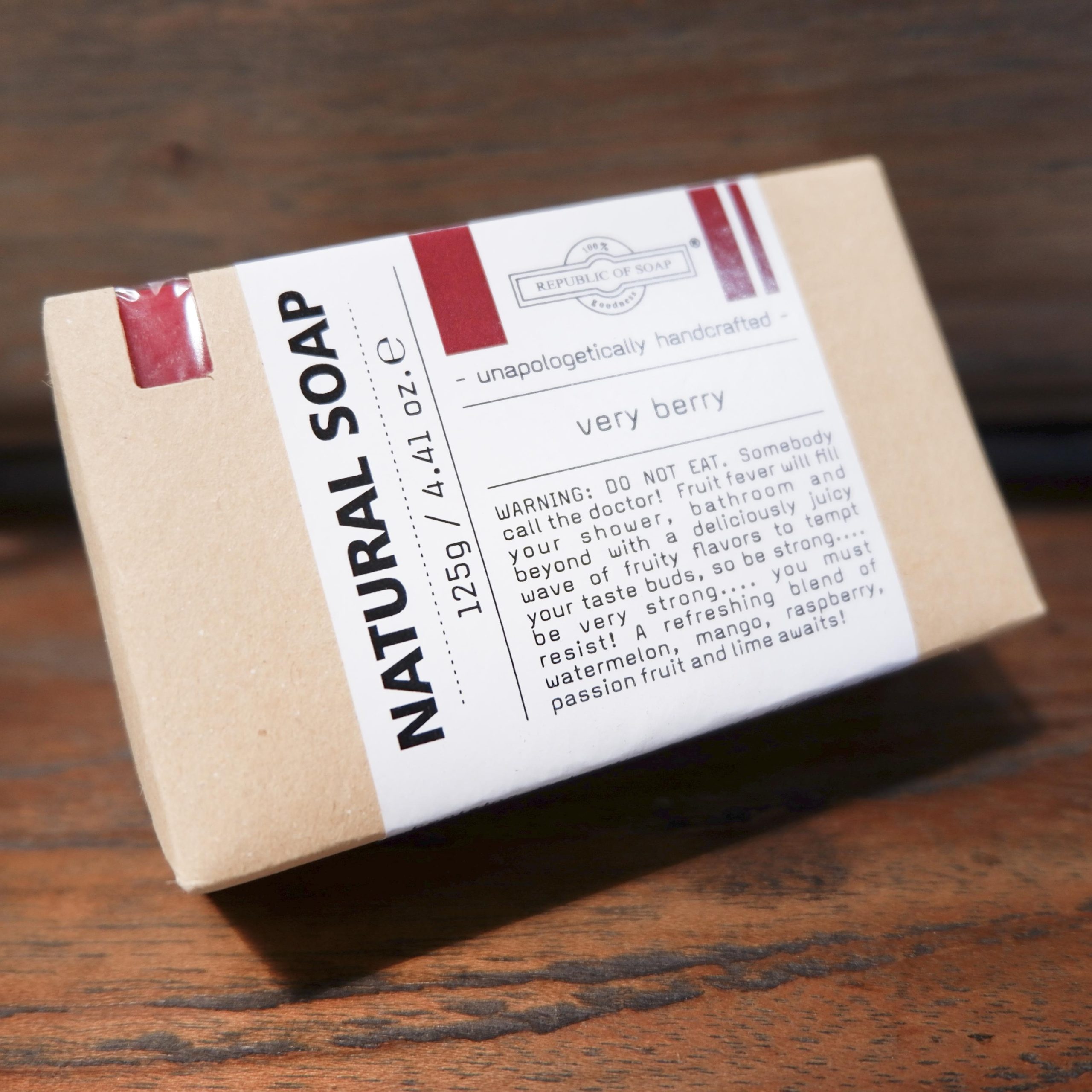 Natural Soap Bar - Very Berry 125gr - Republic Of Soap