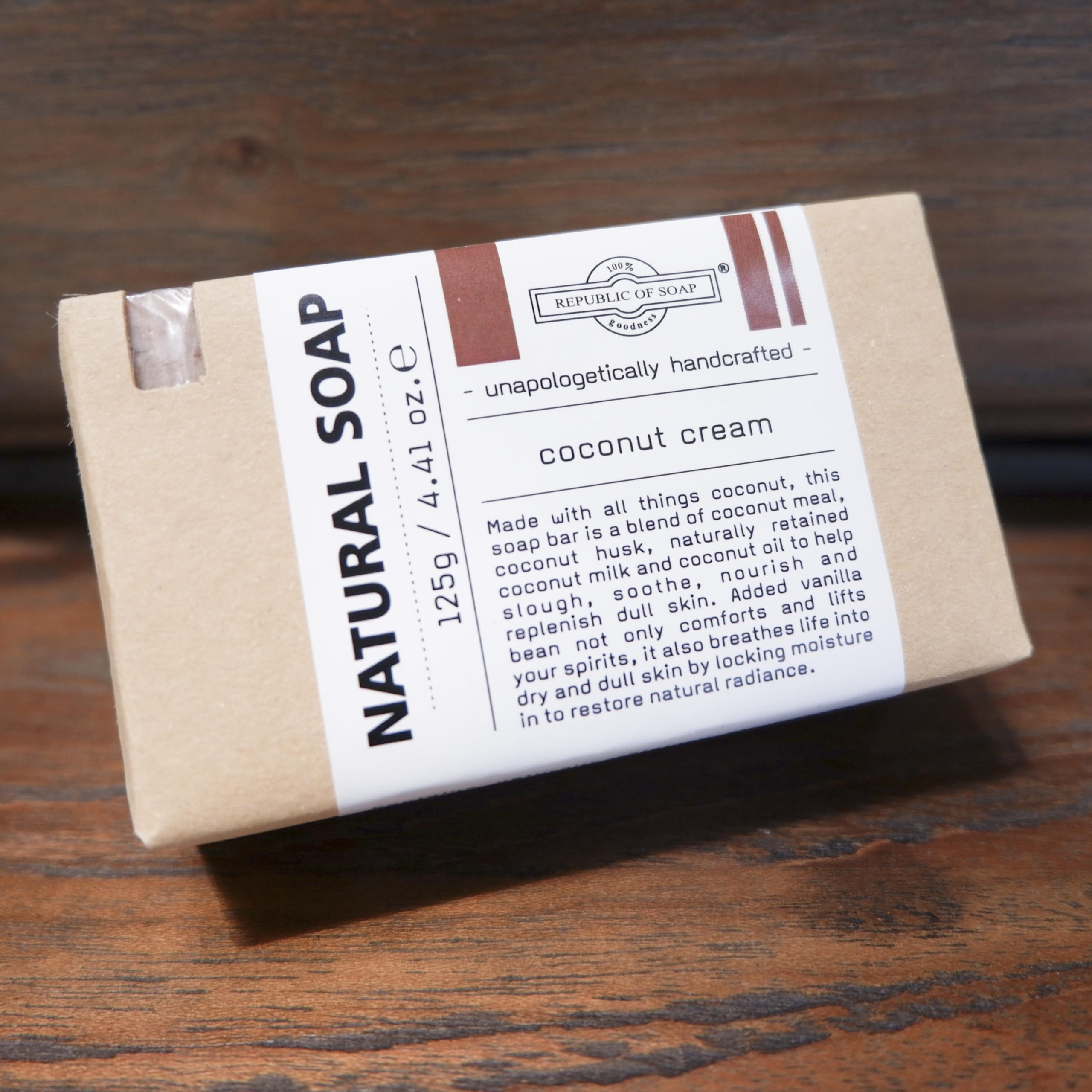 Natural Soap Bar - Coconut Cream 125gr - Republic Of Soap