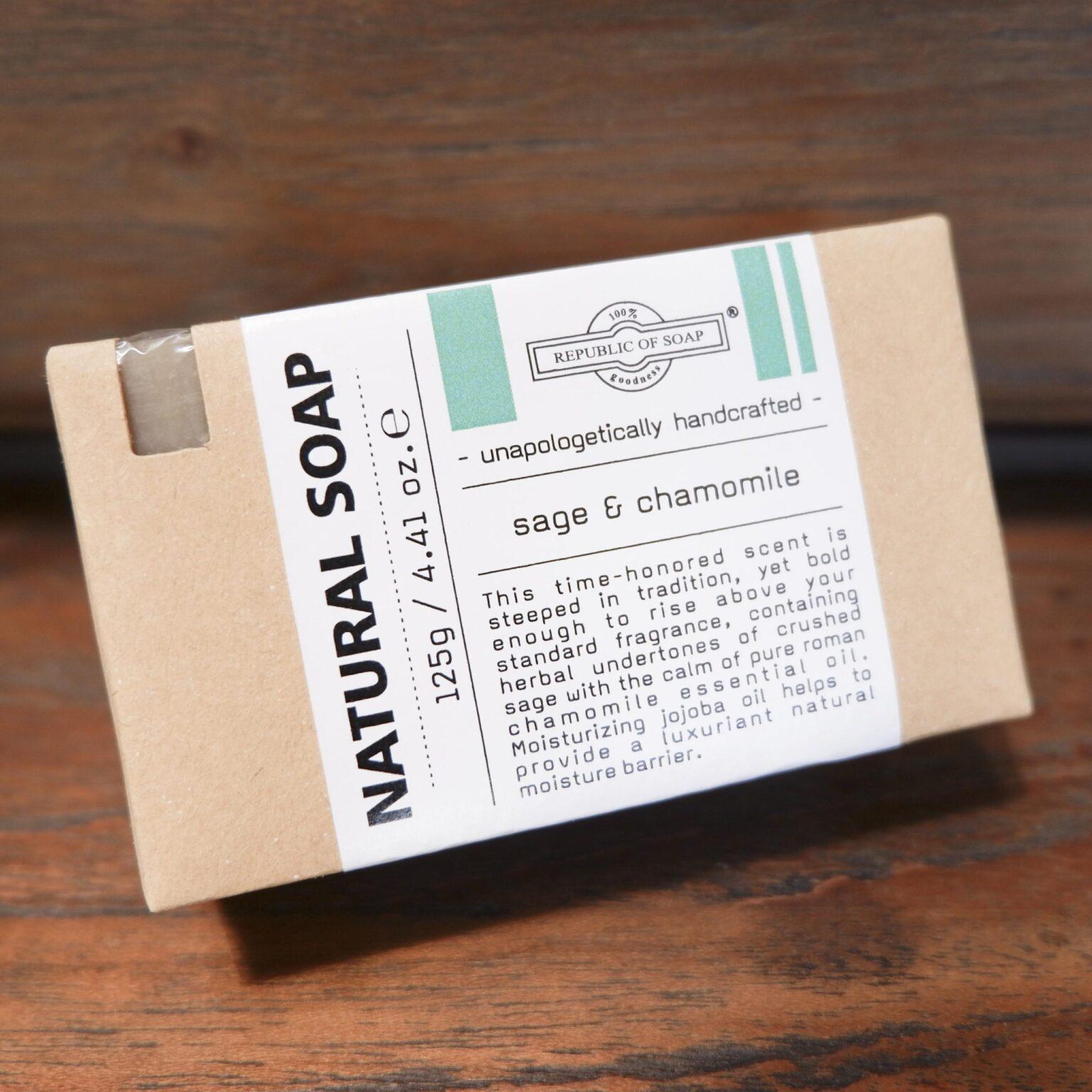 Natural Soap Bar - Sage & Chamomile 125gr - Republic Of Soap