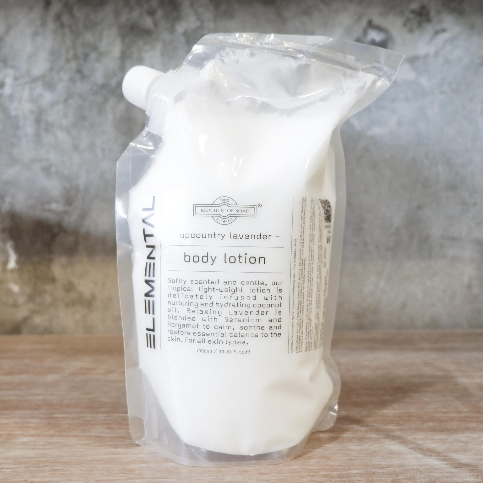 Body Lotion Refill Pouch 1L- Upcountry Lavender - ELEMENTAL Collection