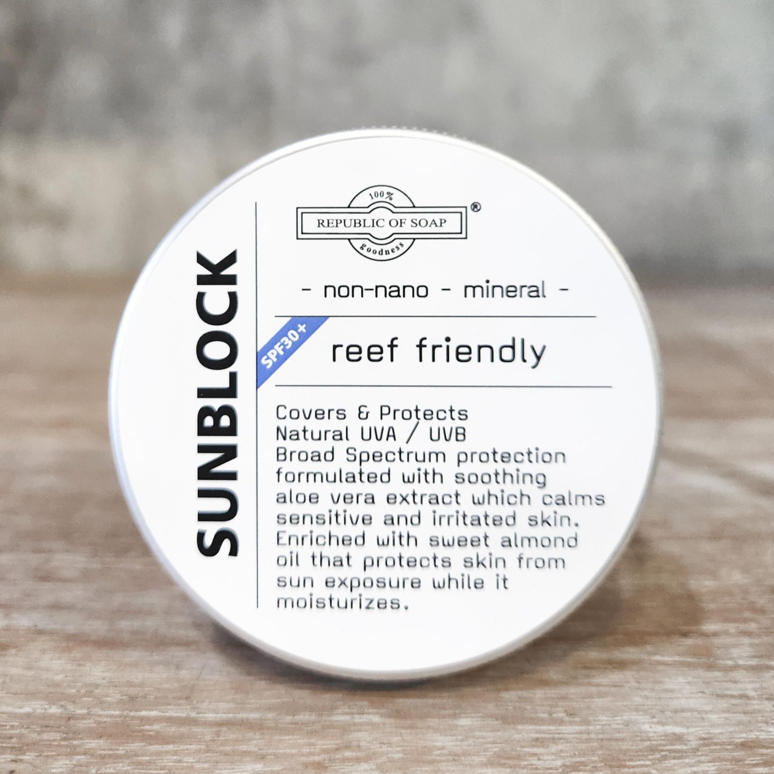 SUNBLOCK / SUNSCREEN - Reef Friendly - 80gr - Republic of Soap