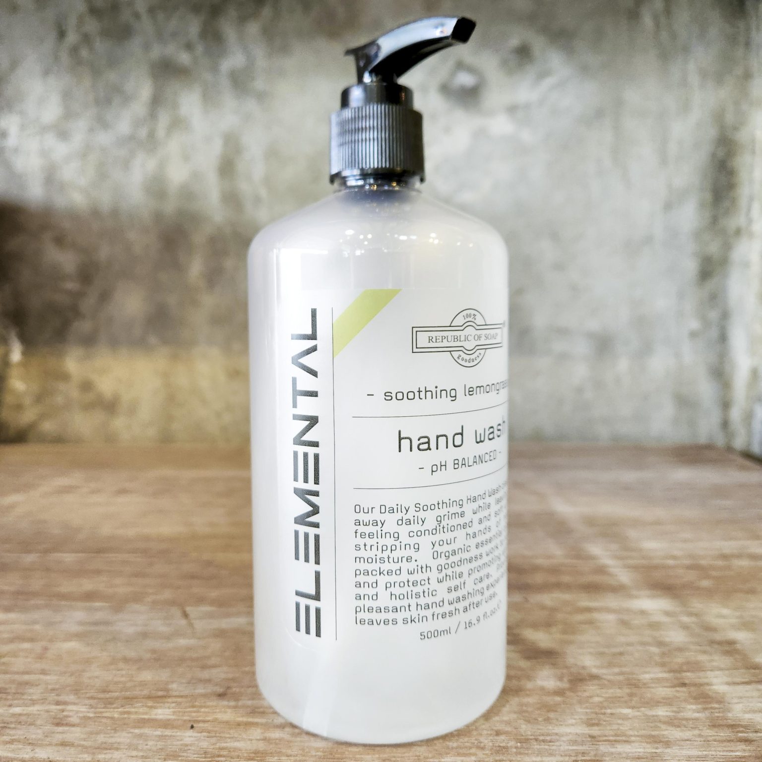 Hand Wash - Soothing Lemongrass 500ml ELEMENTAL Collection