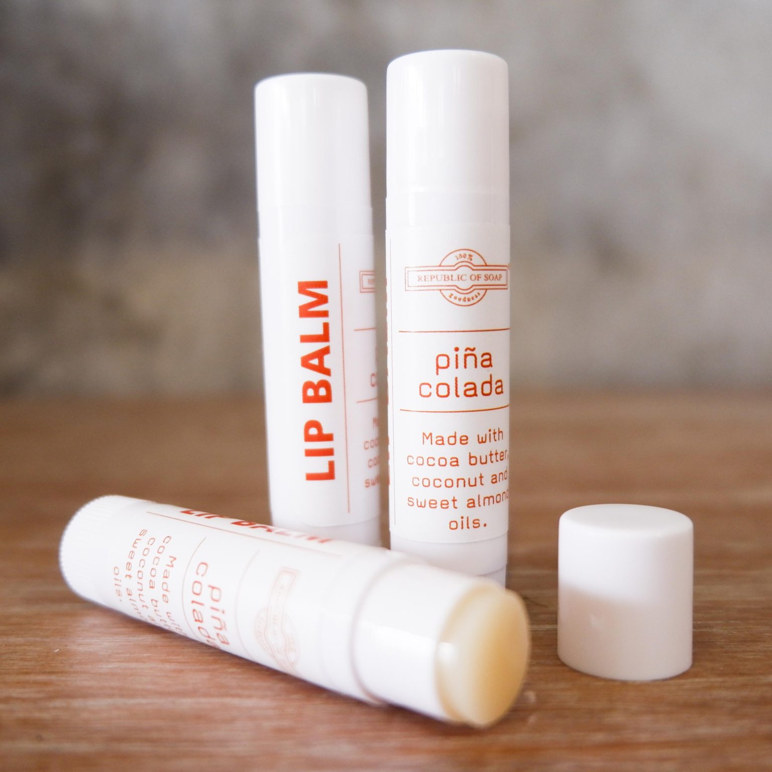LIP BALM - Pi?a Colada - made with Cacao Butter and Coconut Oil