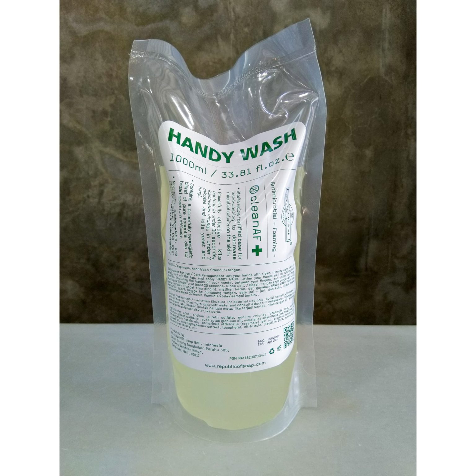 PROMO: Handy Wash cleanAF Antibacterial Sabun Cuci Tangan w/ BPOM 1L