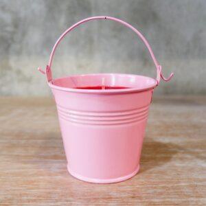 160g Candle in a Tin Bucket - Pink - Fruity Scent