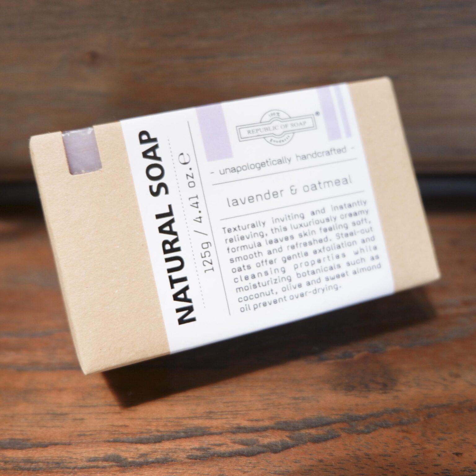 Natural Soap Bar - Lavender & Oatmeal 125gr - Republic Of Soap