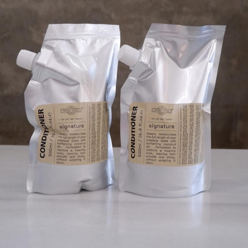 REFILL POUCH CONDITIONER 500ml - Signature Scent - Republic of Soap