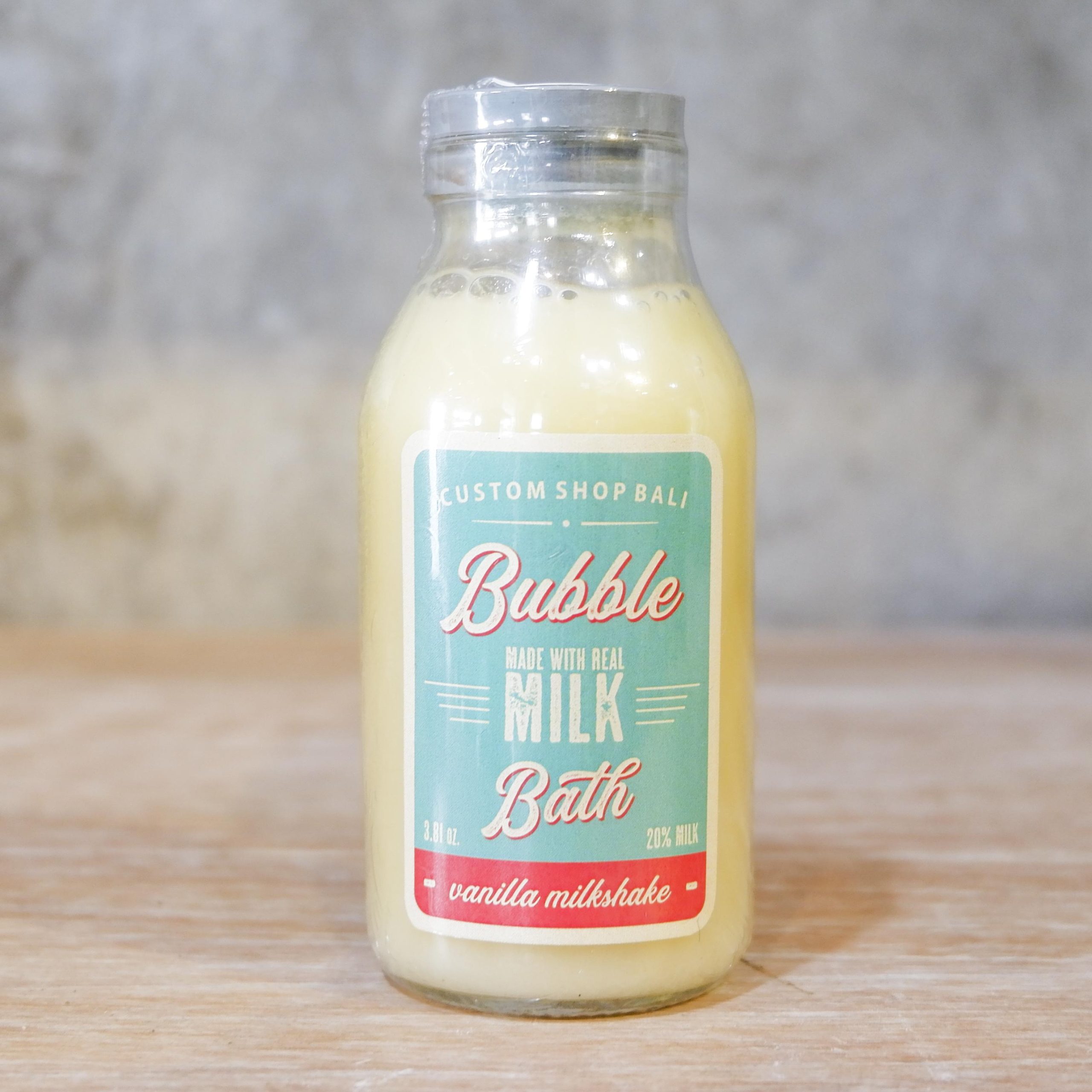 Bubble Milk Bath - Vanlla Milkshake - Retro Style Glass Bottle 120ml