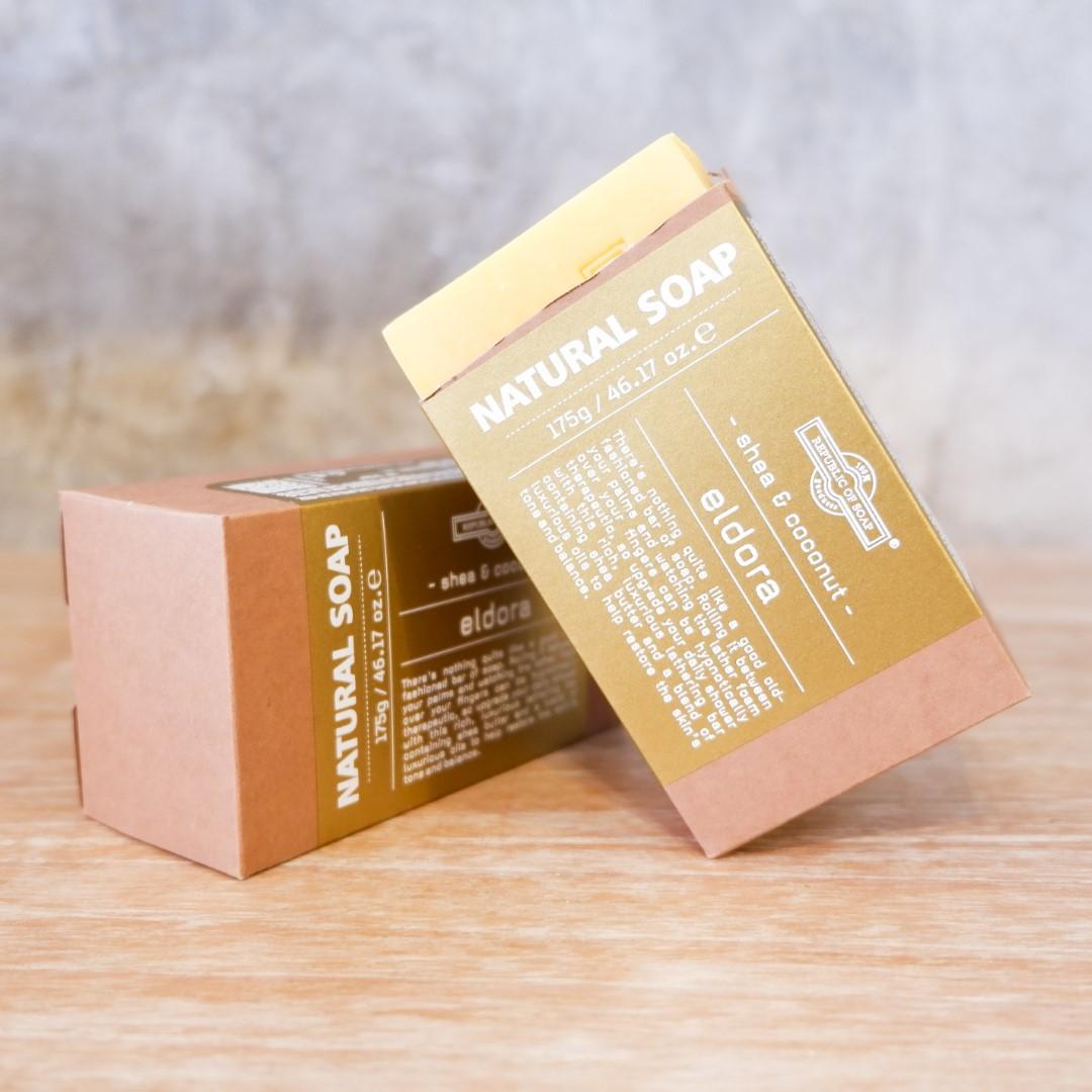 Handmade Natural Soap 175gr - ELDORA w/ Shea Butter, Coconut & Canola