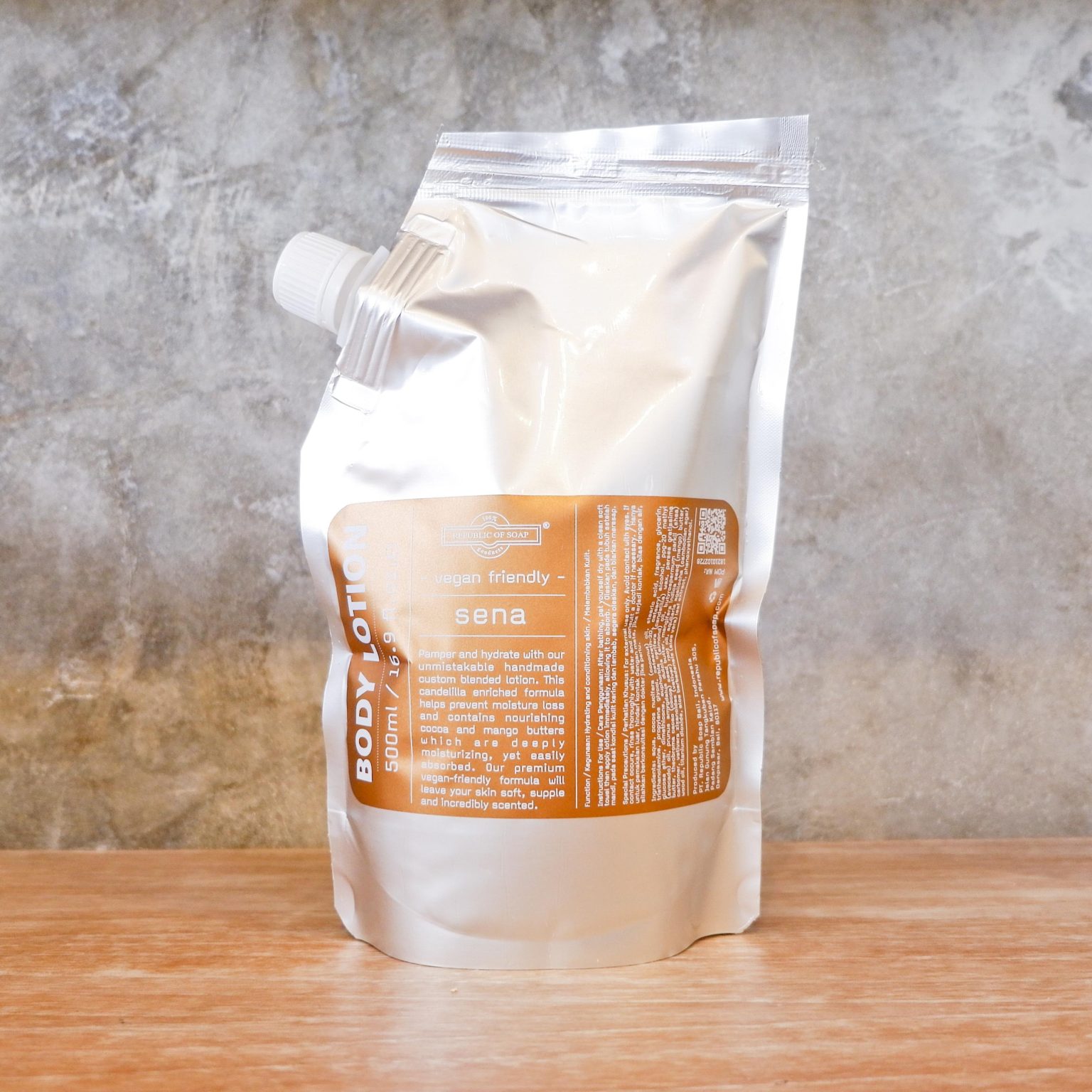 REFILL POUCH Vegan BODY LOTION 500ml - SENA - Republic of Soap