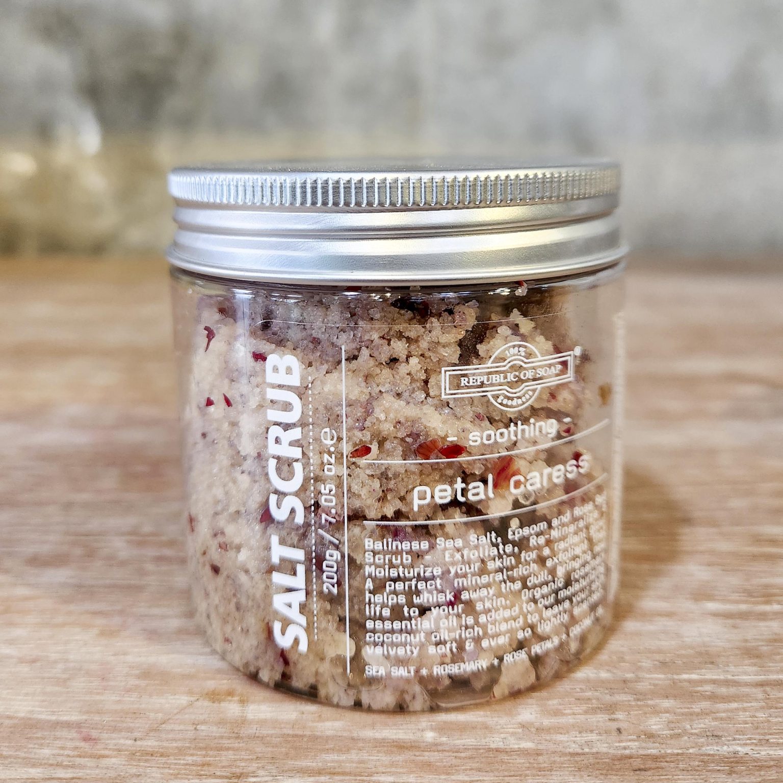 Sea Salt Body Scrub Rose Petal Caress 200g - Republic of Soap