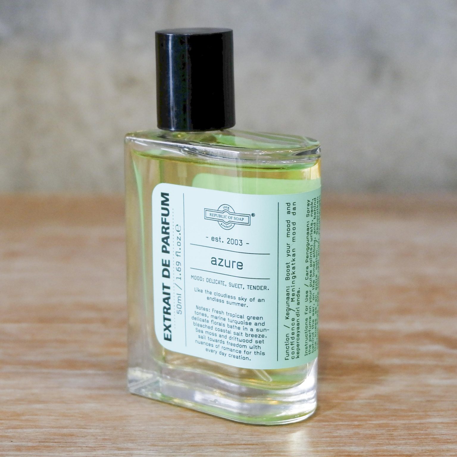 AZURE Perfume 50ml - Extrait de Parfum - Republic Of Soap