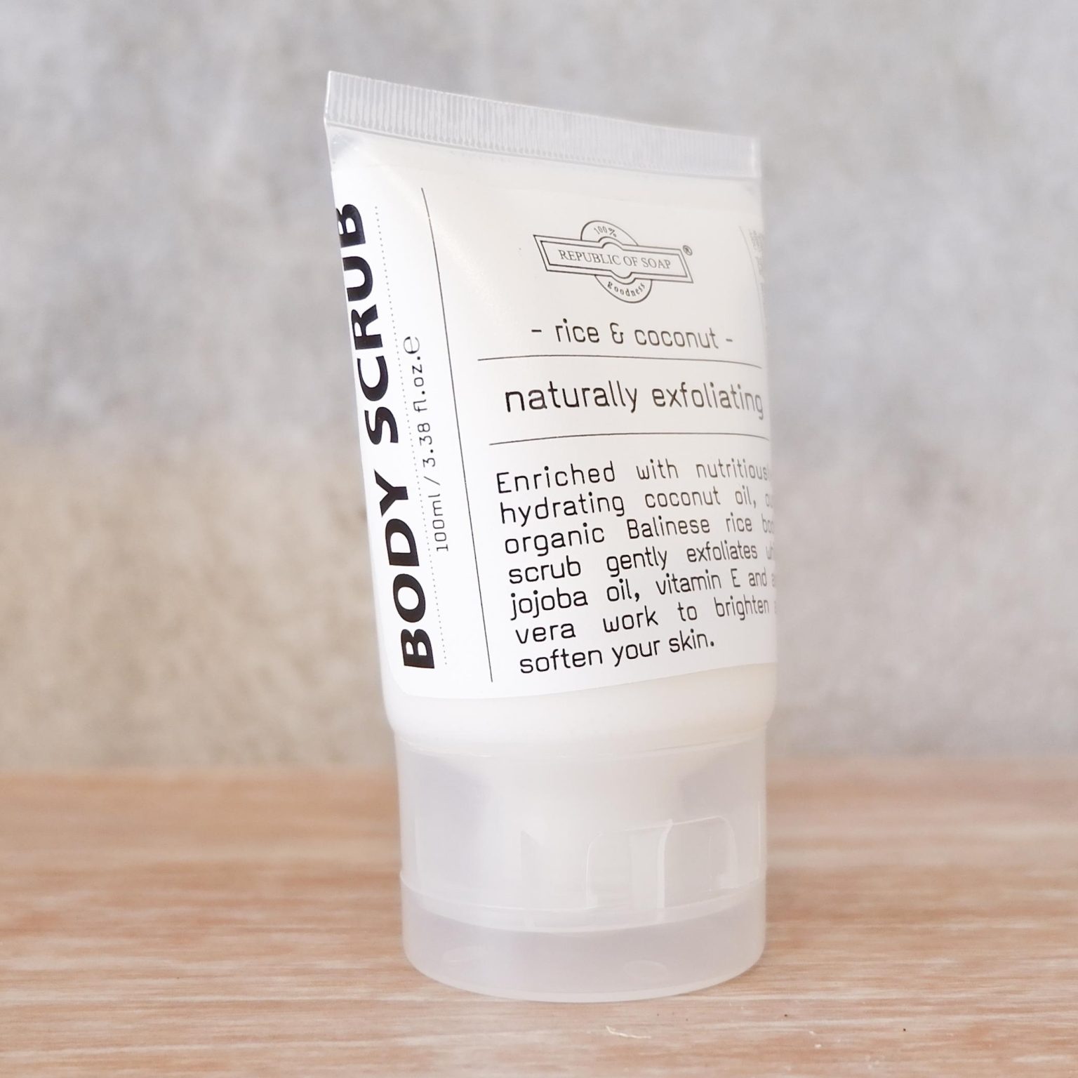 Natural Body Scrub w/ Balinese Rice & Coconut 100ml - Republic of Soap